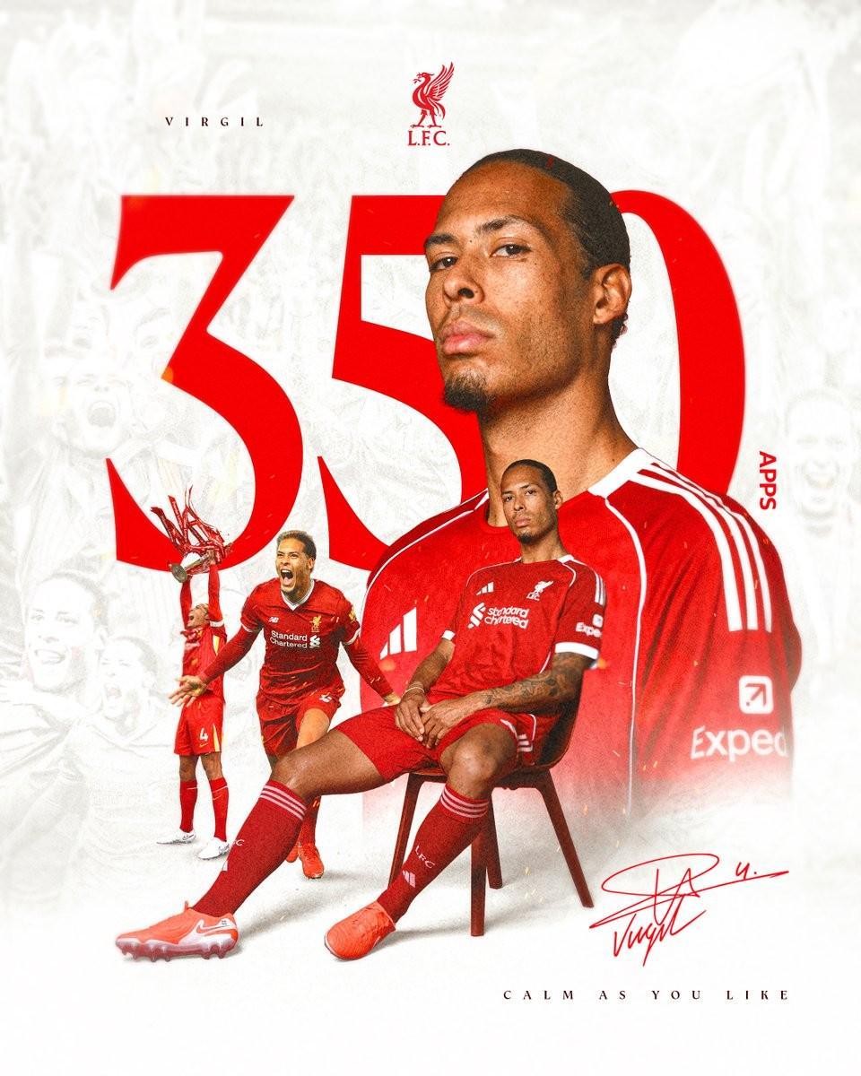 bob半岛体育登录入口-里程碑之战，范戴克迎来利物浦生涯第350次出场